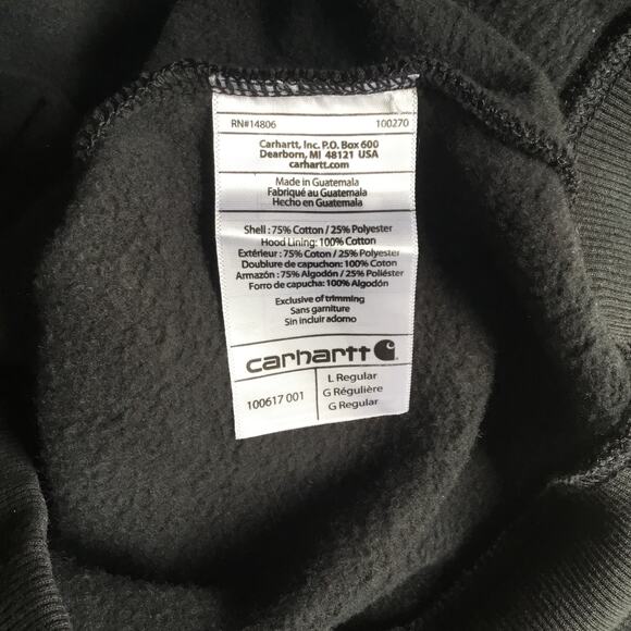 Carhartt Rain Defender Original Fit Heavyweight 1/4 Zip Hoodie Men’s Sz L - Picture 8 of 8